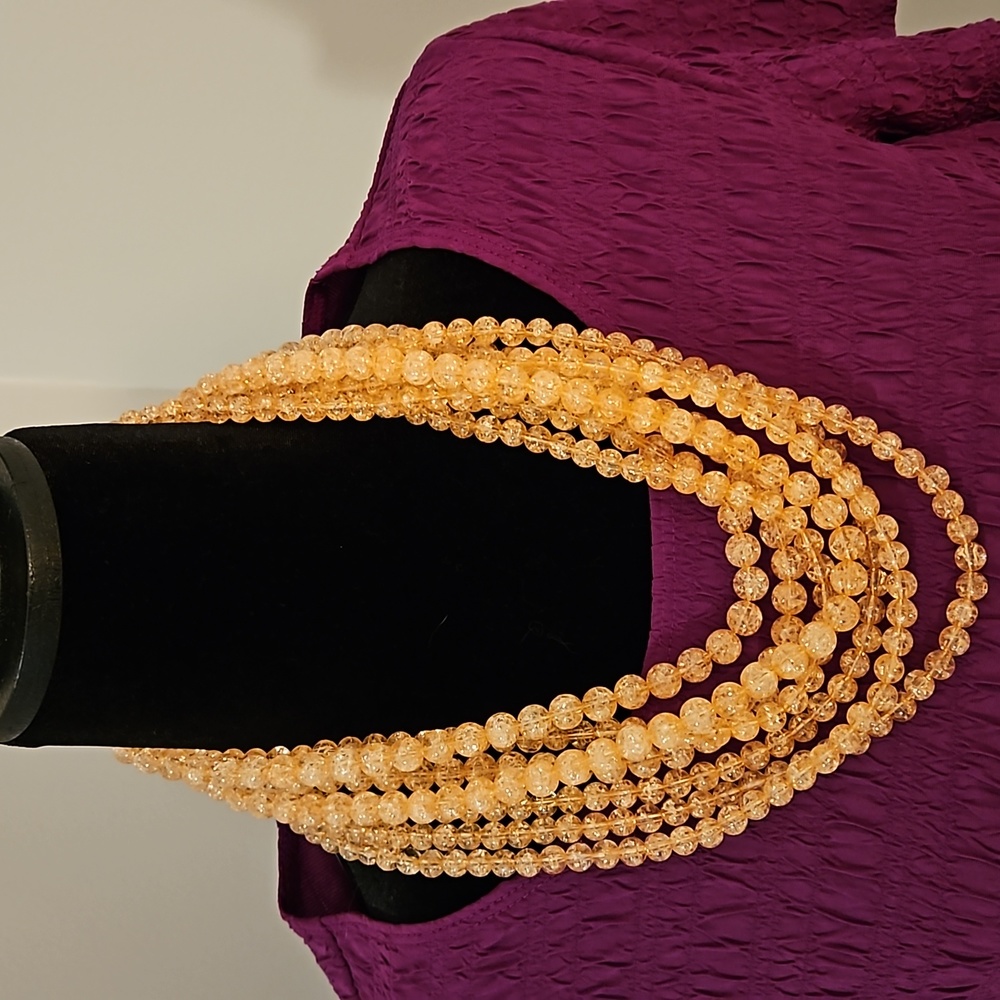 Light Pink Shimmery Necklace and Earring Set - Alex Ryan, by CK Designs